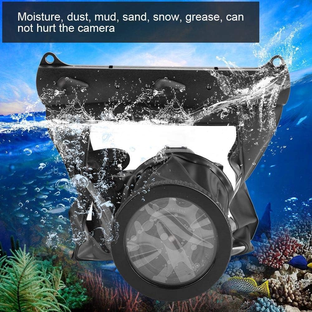 Universal Waterproof Case, GQ-518M DSLR Camera Series Waterproof Case 20M Diving Housing Case with Shoulder Strap for Most DSLR Cameras for Canon Nikon (Black)
