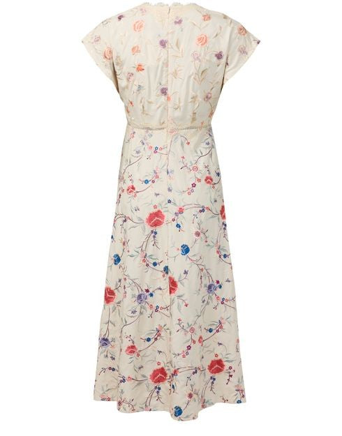 SEA NY Priscilla 刺しゅう入り Vネック ミディ丈ドレス - Image 3