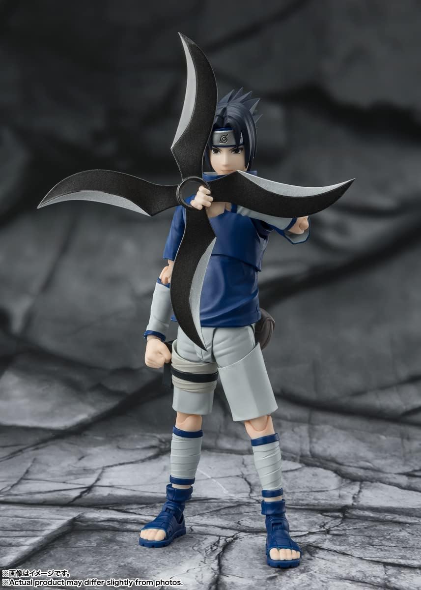 S.H. Figuarts Naruto Uchiha Sasuke Uchiha Blood Genius Ninja, Approx. 5.3 inches (135 mm), ABS & PVC Pre-painted Action Figure BAS64937
