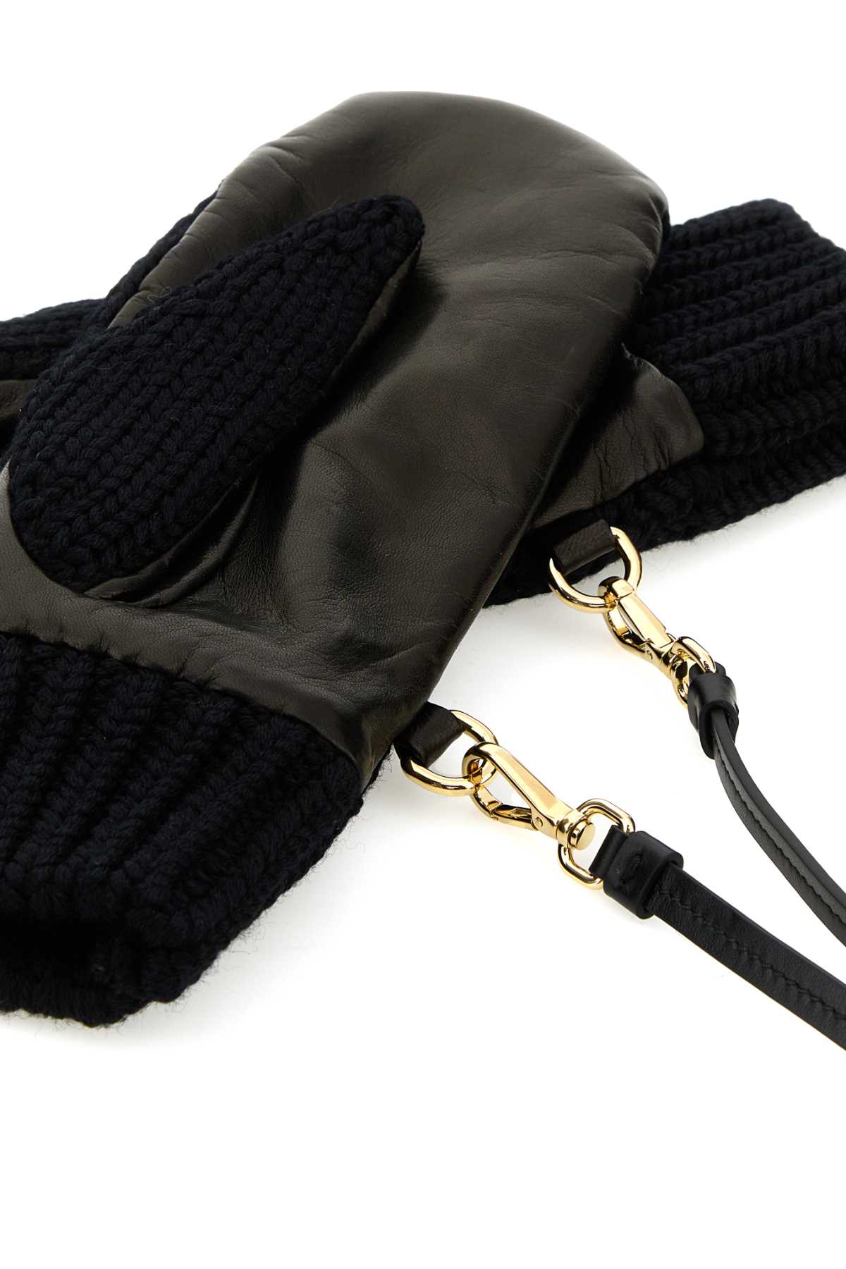 Prada プラダブラックストレッチウールブレンドグローブ - Image 3