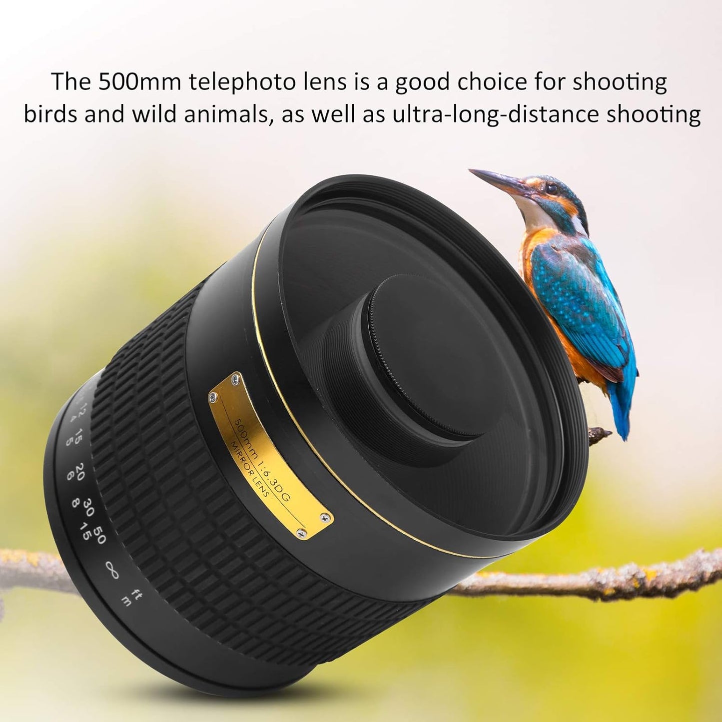EF Mount Camera Lens, 500mm F6.3 Super Telephoto Manual Focus Lens - Multilayer MC Coating - Long Range Shooting Professional Lens for Canon EF Mount SLR Cameras (Black)
