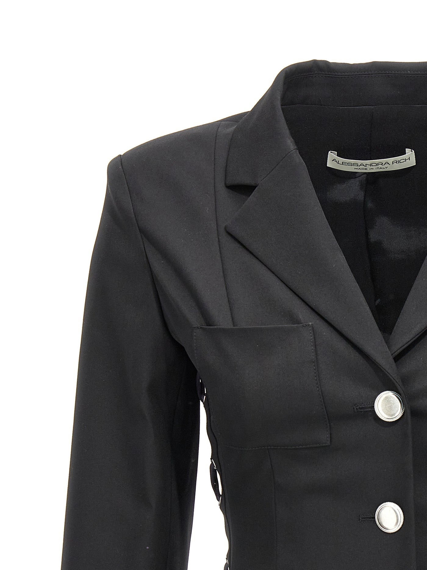 Alessandra Rich アレッサンドラリッチシングルブレースレースアップブレザージャケット - Image 3