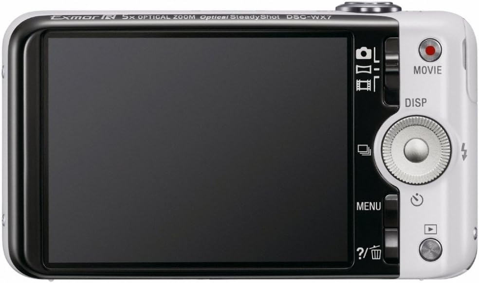 Sony Cybershot WX7 Digital Camera, 16.2 Megapixel CMOS, 5 Optics, White, DSC-WX7/W