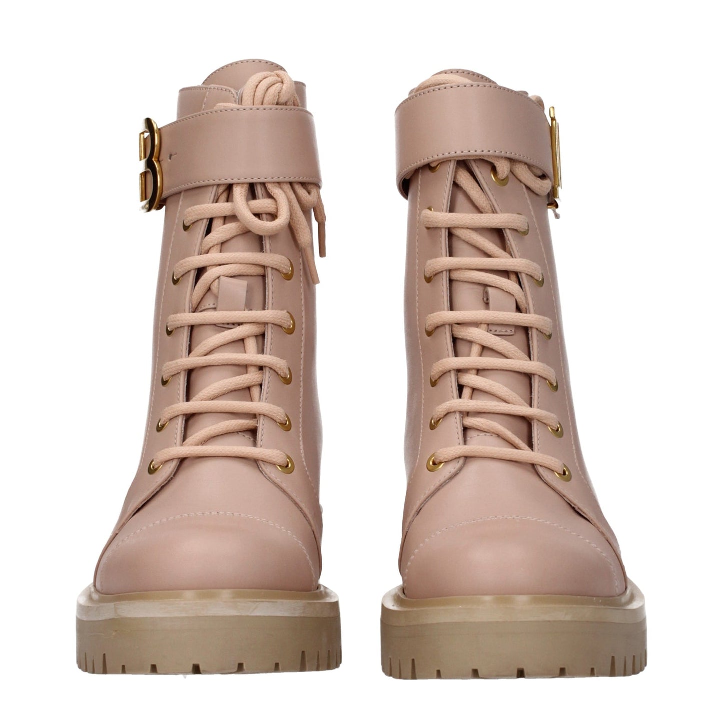 Balmain Boots Women Leather Beige - Image 3