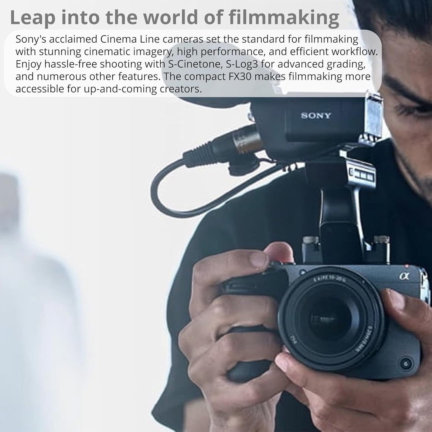 Sony Fx30 Cinema Line Super 35 カメラ 11mm F1.8 APS-C 超広角プライムレンズ コンテンツクリエイター用 64GB SDカード、アートスーツソフトウェア、カメラガジェットバッグ、アクセサリー(7アイテム)