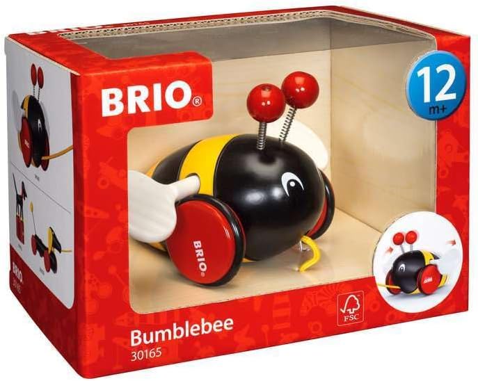 Brio 30165 Bumblebee Pull Toy, For Ages 1 and Up (Toy Toy, Wooden Toy, Gift (Birthday/Christmas)