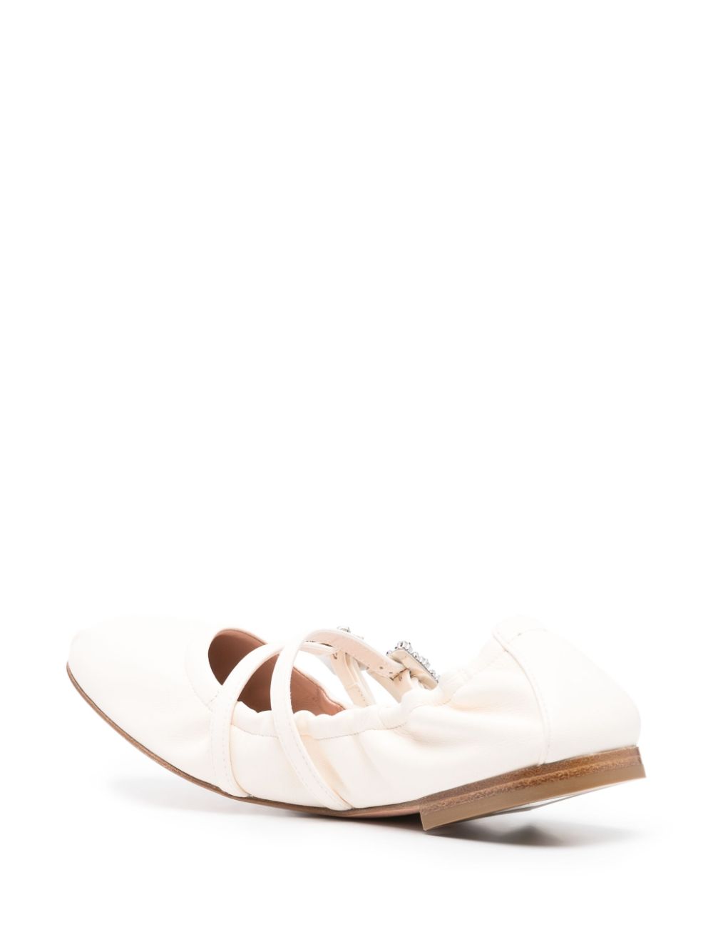Roger Roger Vivier Mini Strap Strass Leather Ballet Flats - Image 3