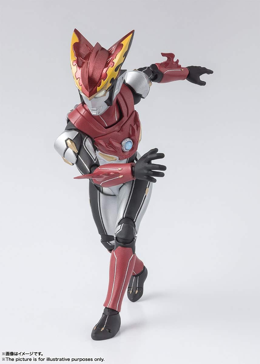 S.H. Figuarts Ultraman R/B Ultraman Rosso Flame, Approx. 5.9 inches (150 mm), ABS & PVC Painted Poseable Figure (Comes with First Edition Gift)