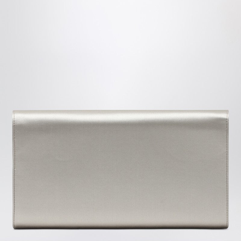 Roger Roger Vivier Pearl Grey Satin Clutch Bag With Buckle - Image 3