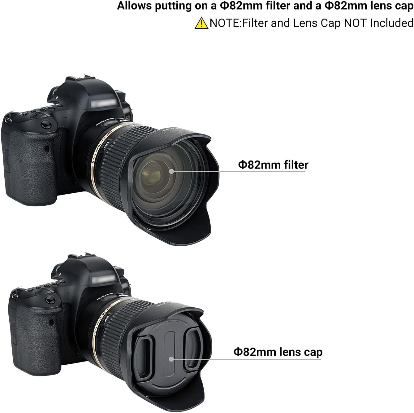 JJC Reversible Lens Hood for Tamron HA007 Compatible Tamron SP 24-70mm F2.8 Di VC USD (Model Number: A007) Lens for Sony A7RIV A7SIII A7RIII A7RII A7III A7SII A7II A9II A99II Canon EOS 6DM2 5DM4 Nikon