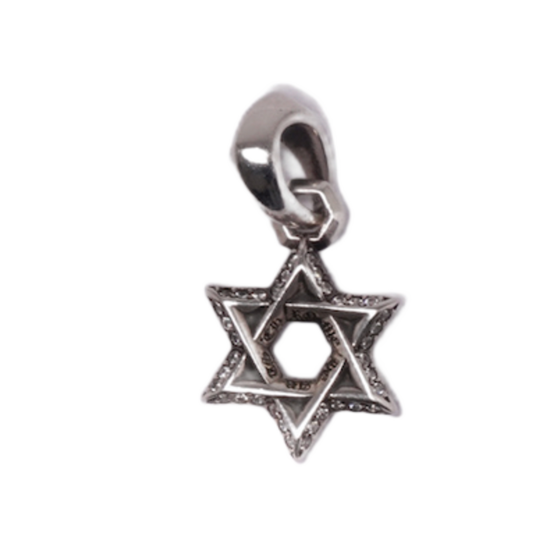 CHROME HEARTS 'STAR OF DAVID' DIAMOND SILVER PENDANT