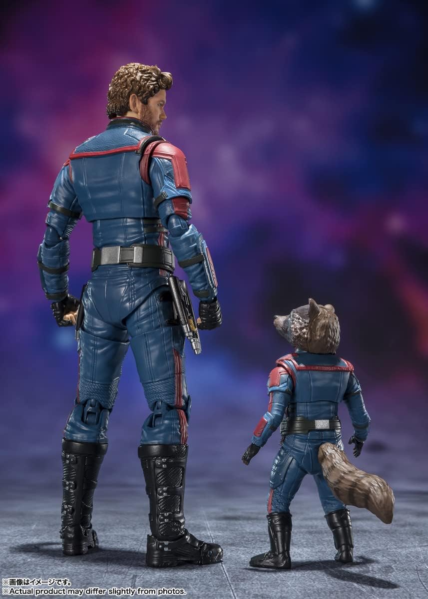 S.H. Figuarts Star Lord & Rocket Raccoon (Guardians of the Galaxy: VOLUME 3), Approx. 5.9 inches (150 mm), Approx. 2.4 inches (60 mm), PVC & ABS, Pre-painted Action Figure