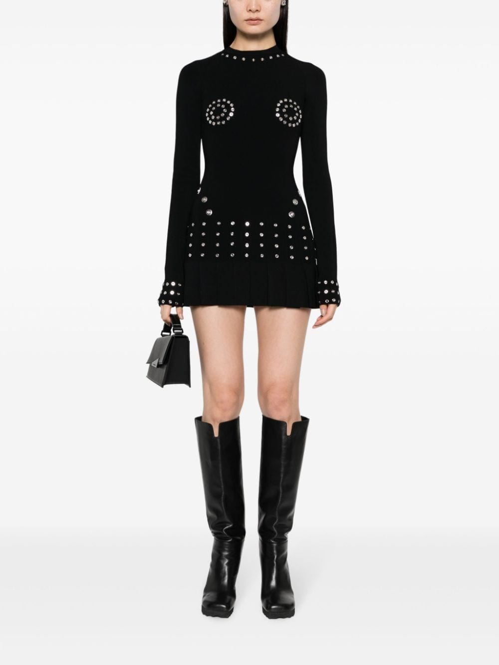 Off オフホワイトファッションプリーツビスコースミニドレス - Image 3