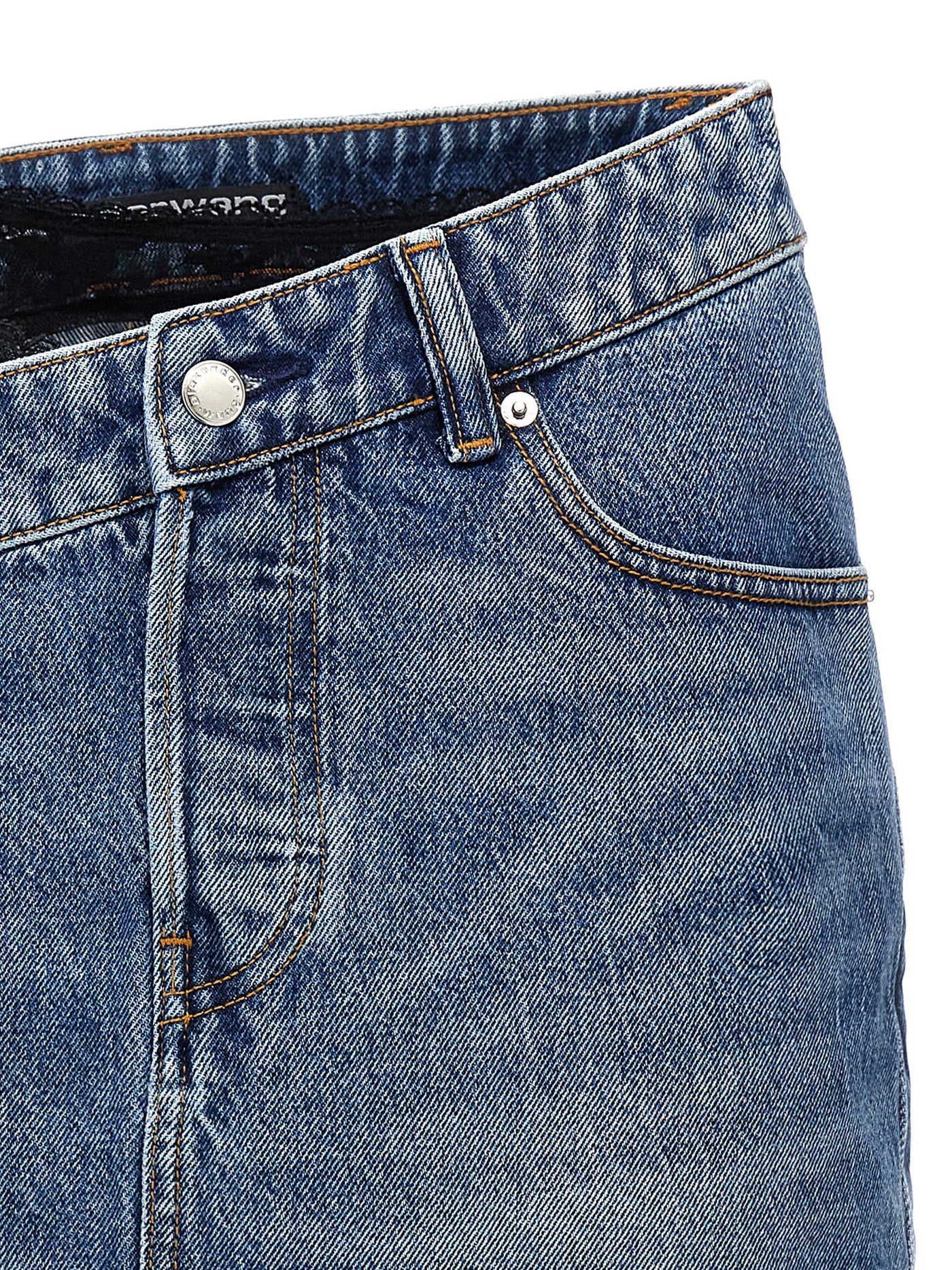 Denim X Alexander Wang デニムxアレクサンダーワン 'ディップサイドレースアンディ'ミニスカート - Image 3