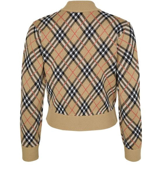 BURBERRY Check zipped cropped cardigan - Image 3