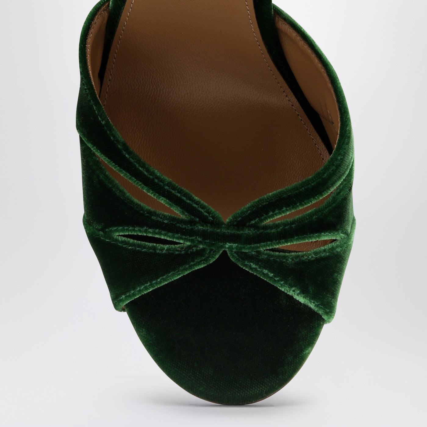 Aquazzura High Green Velvet Sandal - Image 3