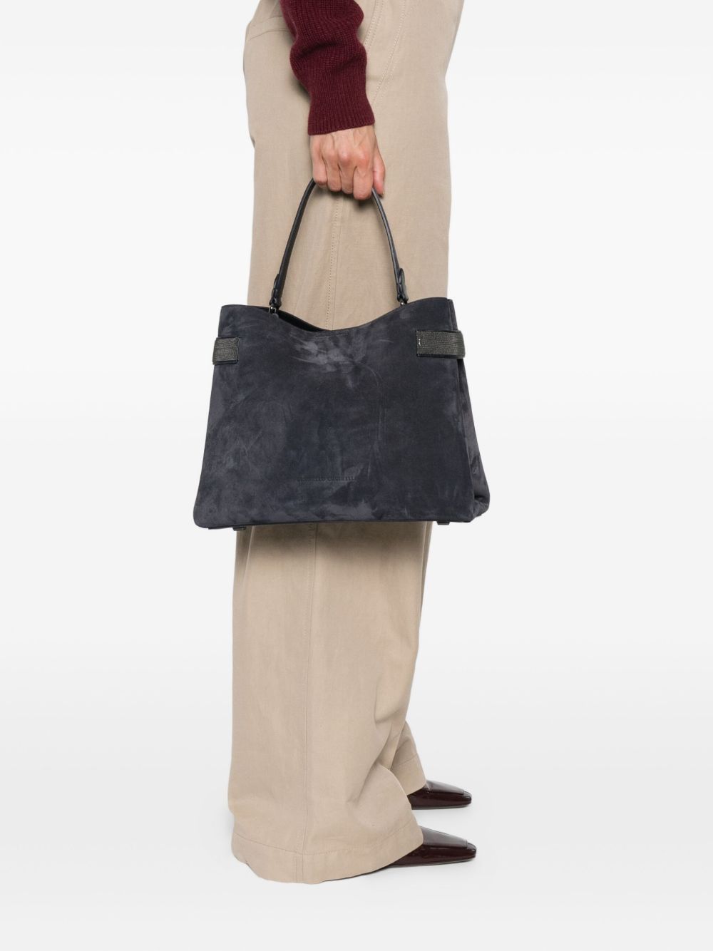 Brunello Cucinelliスエードレザーハンドバッグ - Image 3