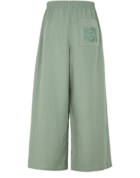 LOEWE Cropped viscose and linen pants - Image 3