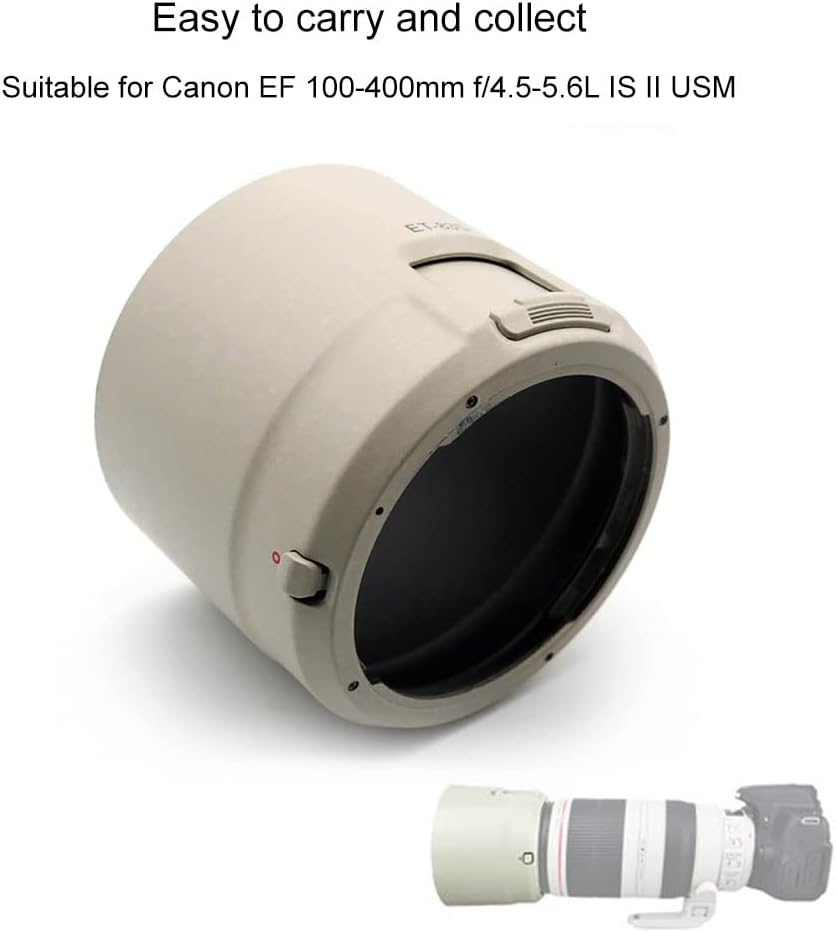 Toileum ET-83D Lens Hood (For Canon EF 100-400mm f/4.5-5.6L IS II USM Lenses) et-83d Bayonet Lens Hood Lens Shade Plastic (White)