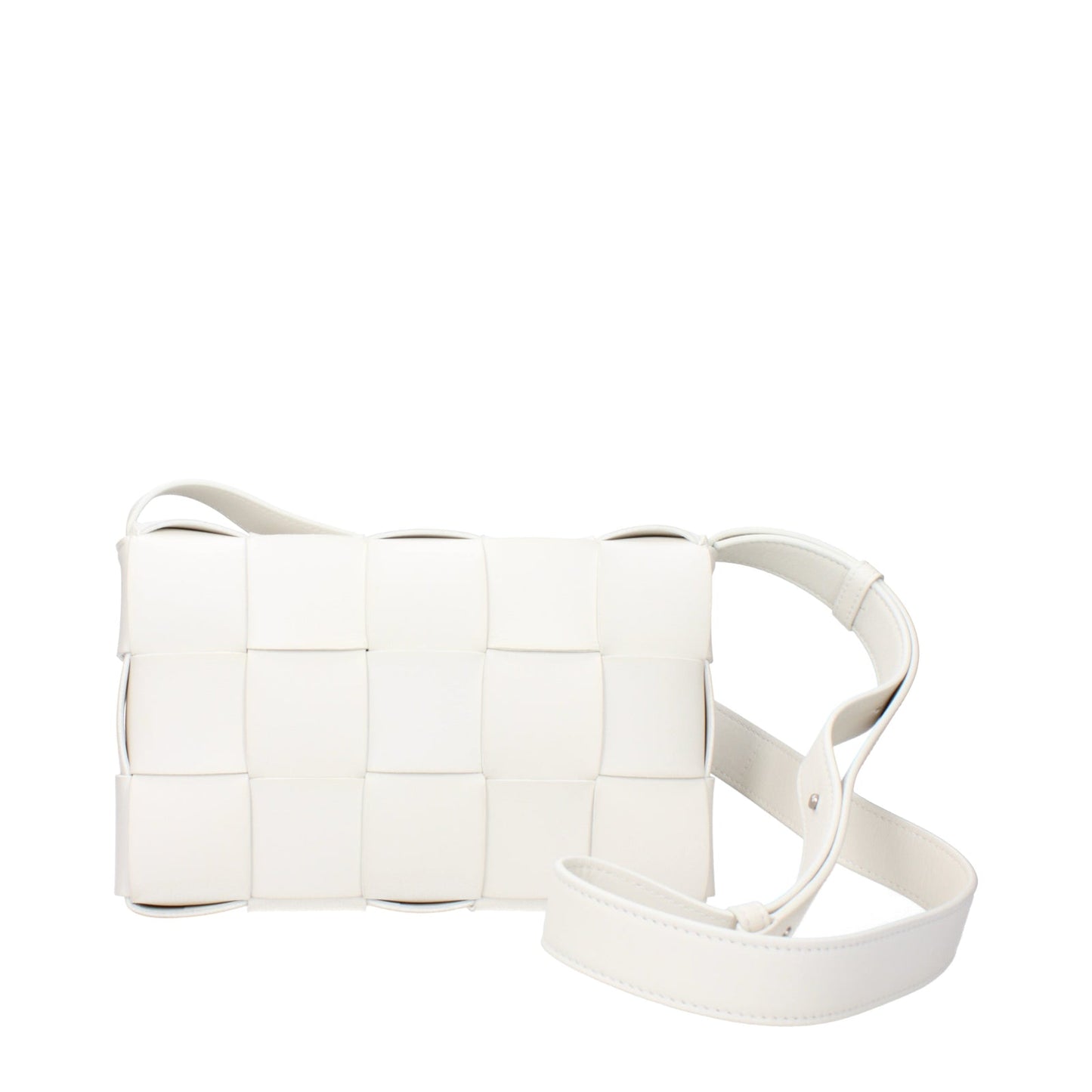 Bottega Venetaショルダーバッグカセッツレザーホワイト/シルバー - Image 3