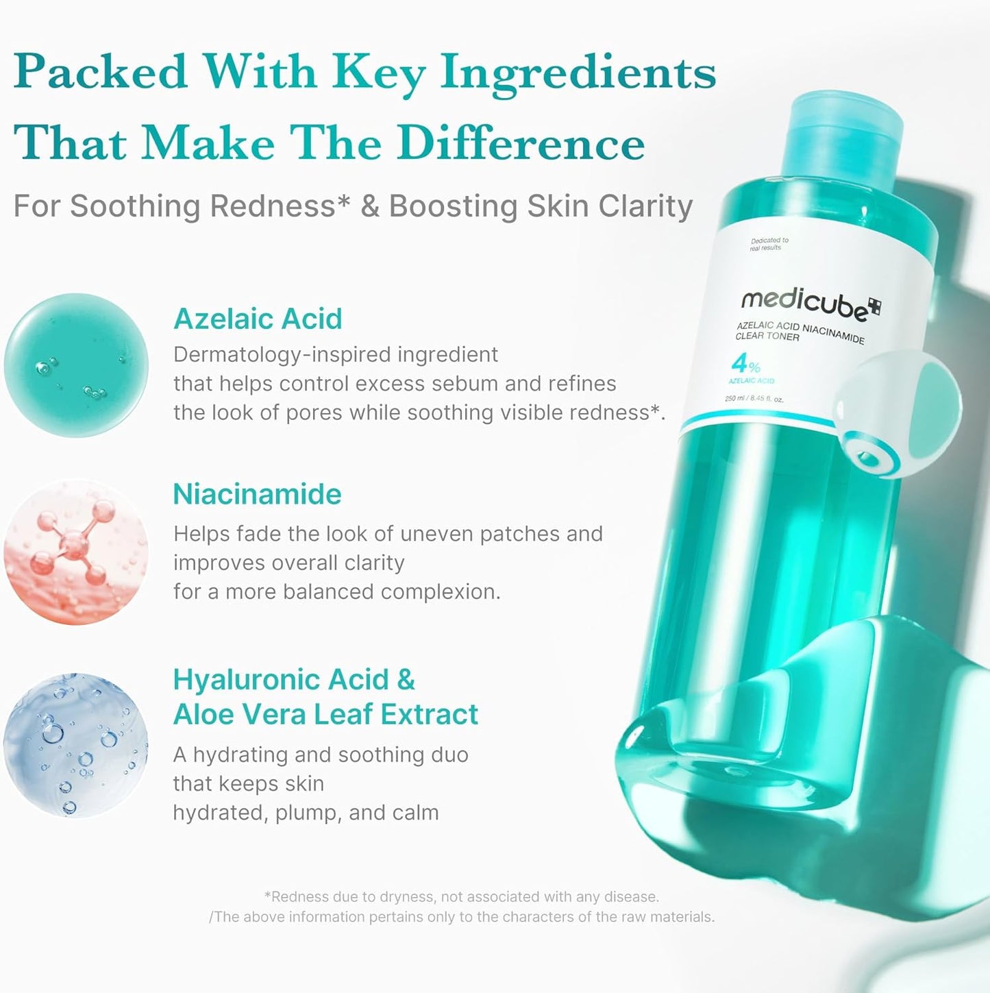 Medicube Azelaic Niacinamide Clear Toner, Lotion, Oil & Moisture Balance, Oil & Pore Care, High Density for Oily Skin, Oily Skin, Skin Care, TONER Korean Beauty Serum, Korean Cosmetics