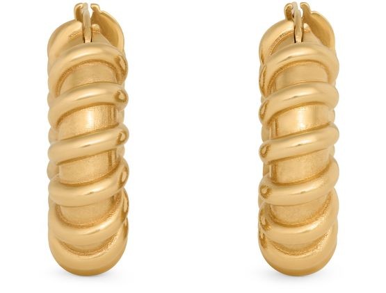 Celine défilé torsade hoops in brass with gold finish - Image 3
