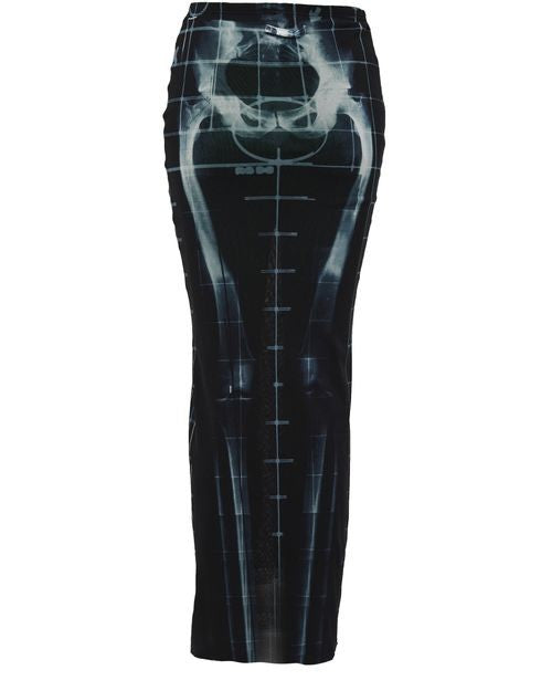 JEAN PAUL GAULTIER Squeletor プリント入り メッシュ製 ロングスカート - Image 3