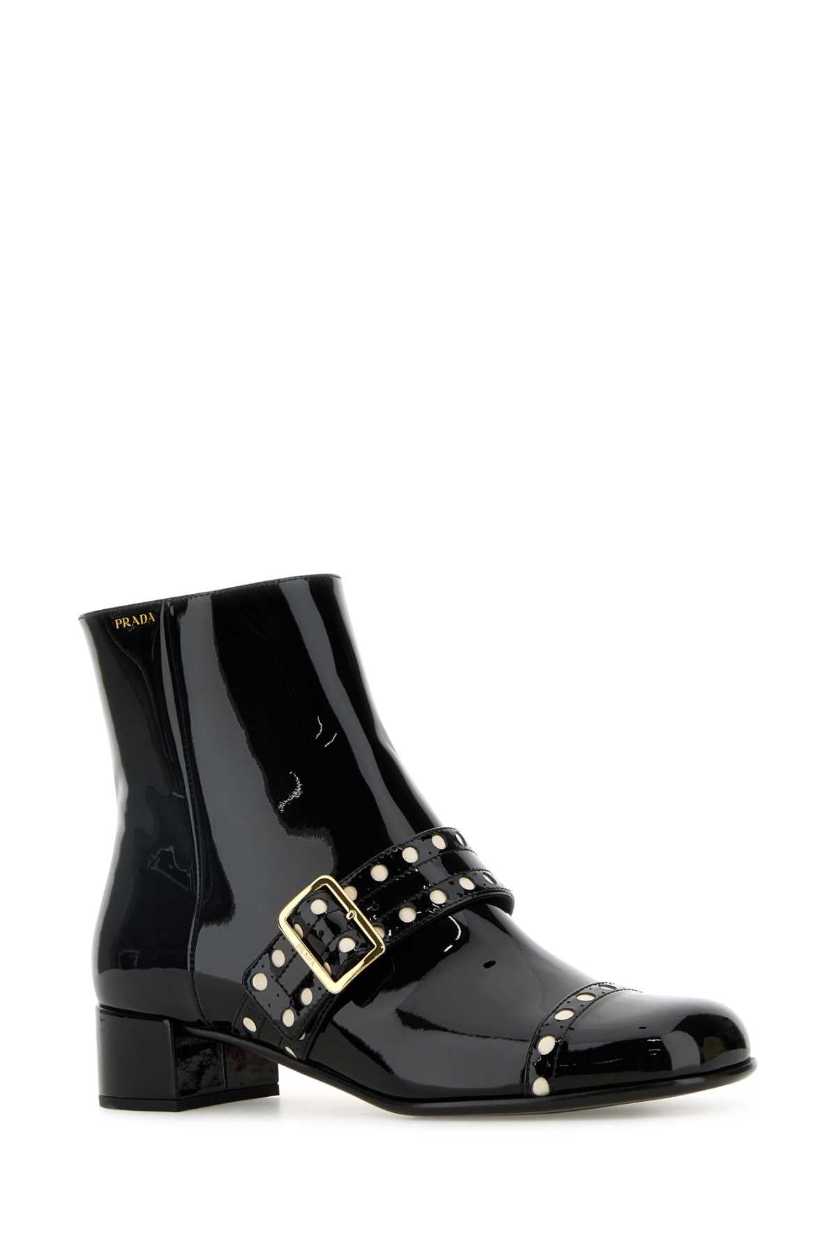 Prada プラダブラックレザーアンクルブーツ - Image 3