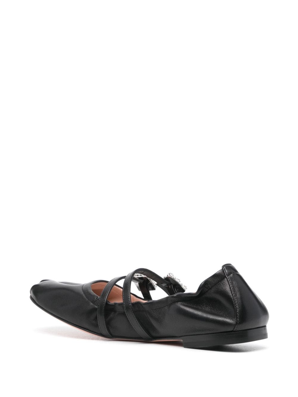 Roger Roger Vivier Mini Strap Strass Leather Ballet Flats - Image 3