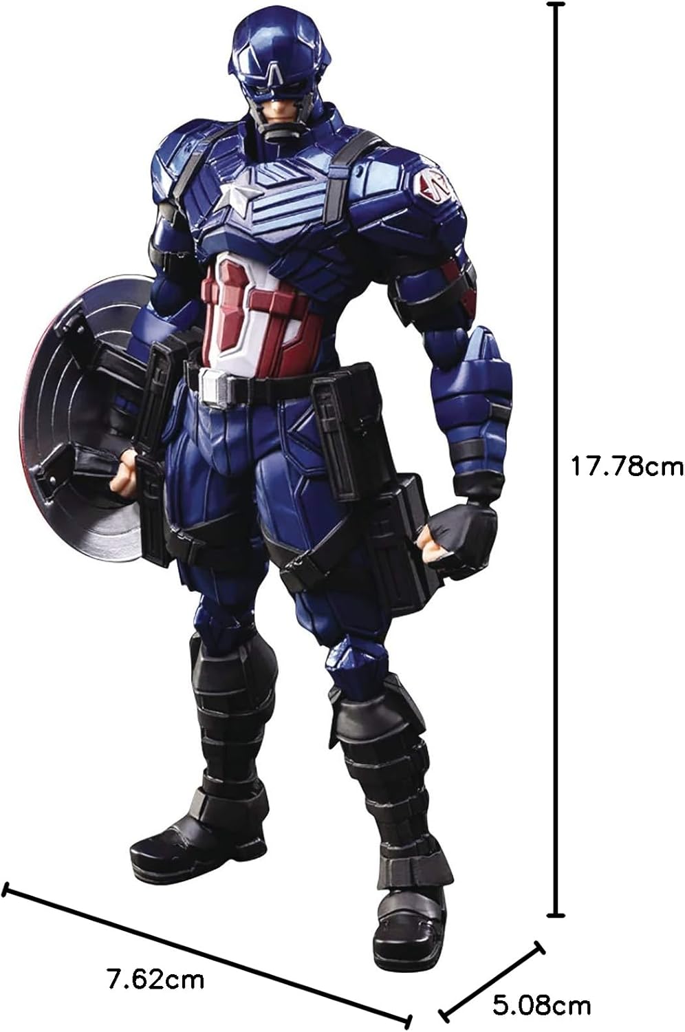 Marvel Universe Valiant Bling Arts Designed By TETSUYA NOMURA Captain America PVC Pre-Painted Action Figure APR208844