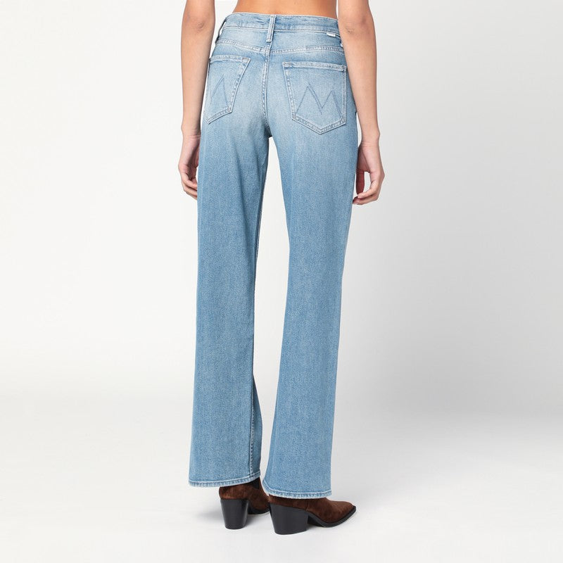Mother Mother Light Blue The Spinner Zip Sneak Jeans - Image 3