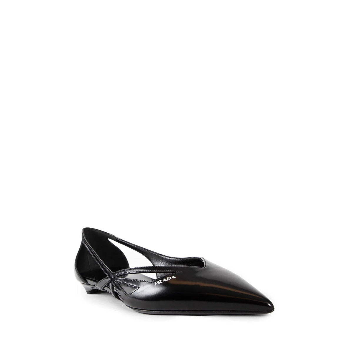 Prada プラダブラシ付きレザーカットバレリーナフラット - Image 3