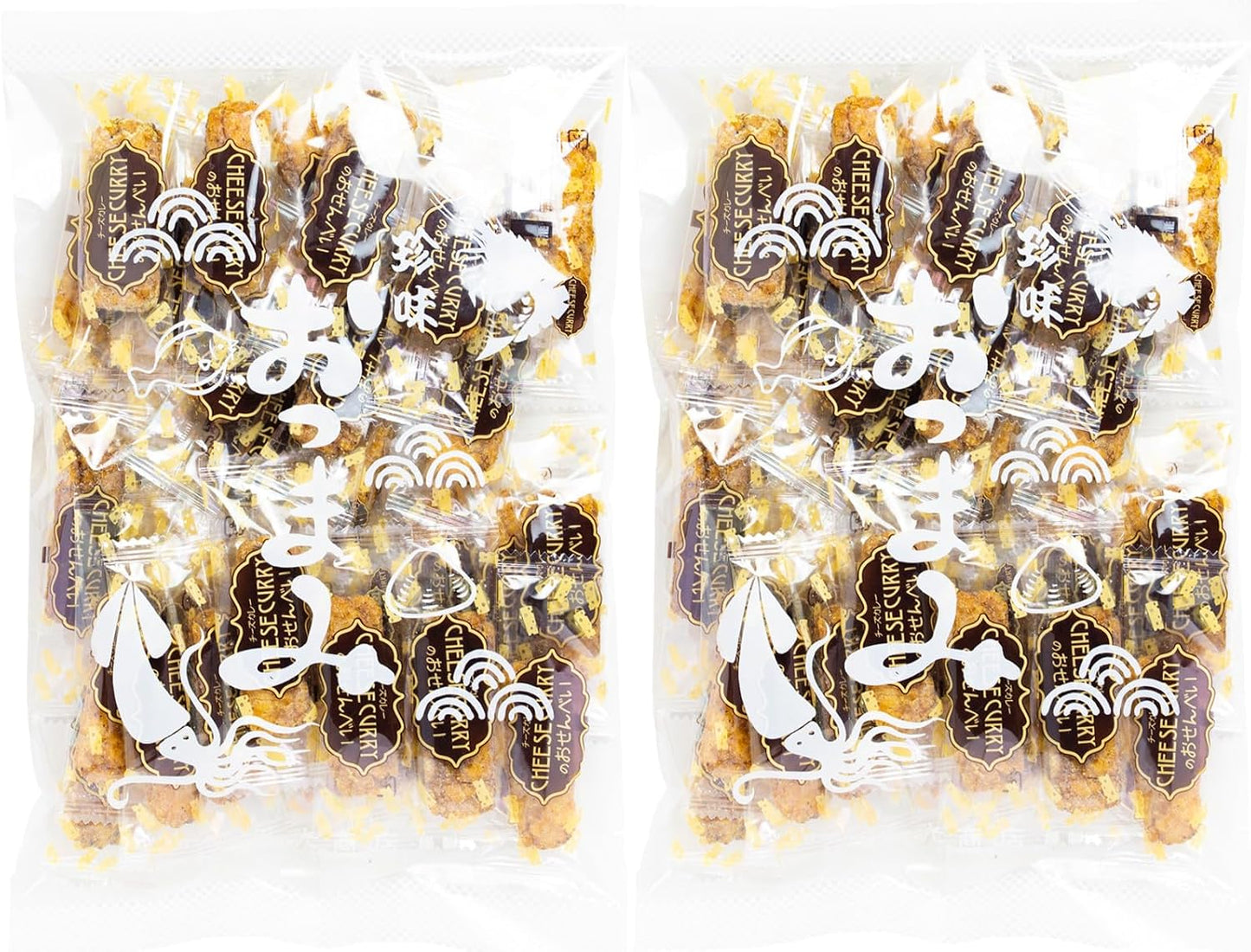 Yamashido Honpo Cheese Curry Rice Crackers, 5.6 oz (144 g) x 2 Bags Set