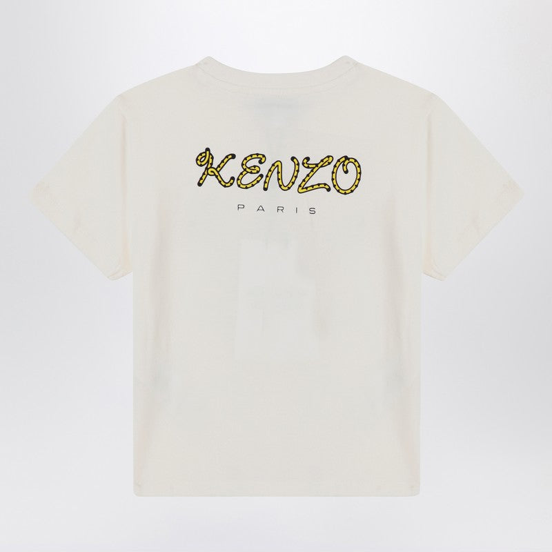 Kenzo 印刷されたロゴ付きのケンゾホワイトTシャツ - Image 3