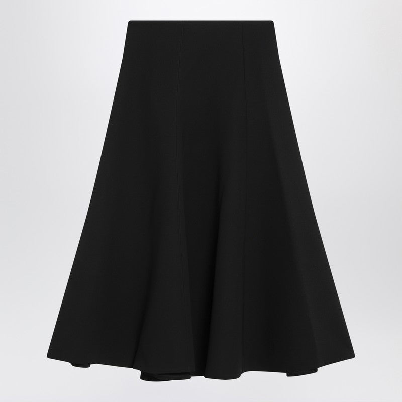 Jacquemus Jacquemus Black Flared Wool Skirt - Image 3