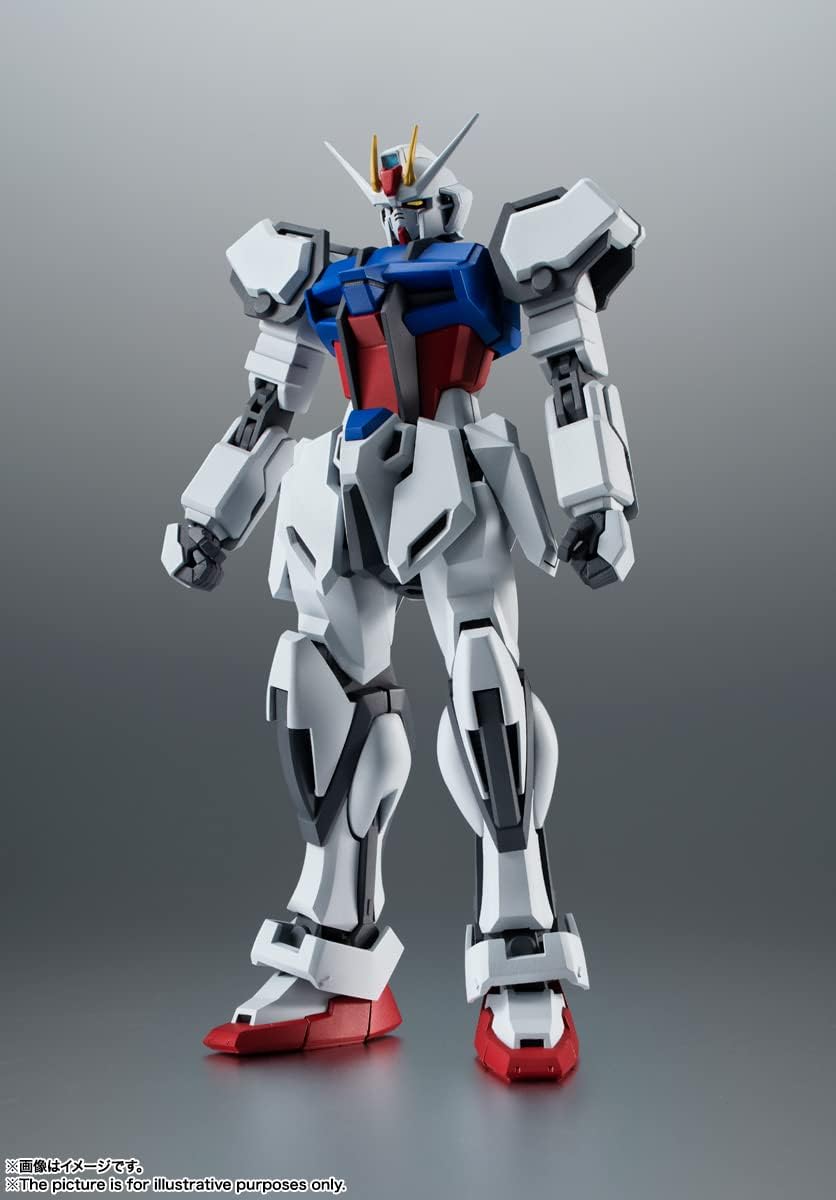 Robot Spirits Mobile Suit Gundam SEED GAT-X105 Strike Gundam Ver. A.N.I.M.E. (Resale Version), Approx. 4.9 inches (125 mm), PVC & ABS Pre-painted Action Figure