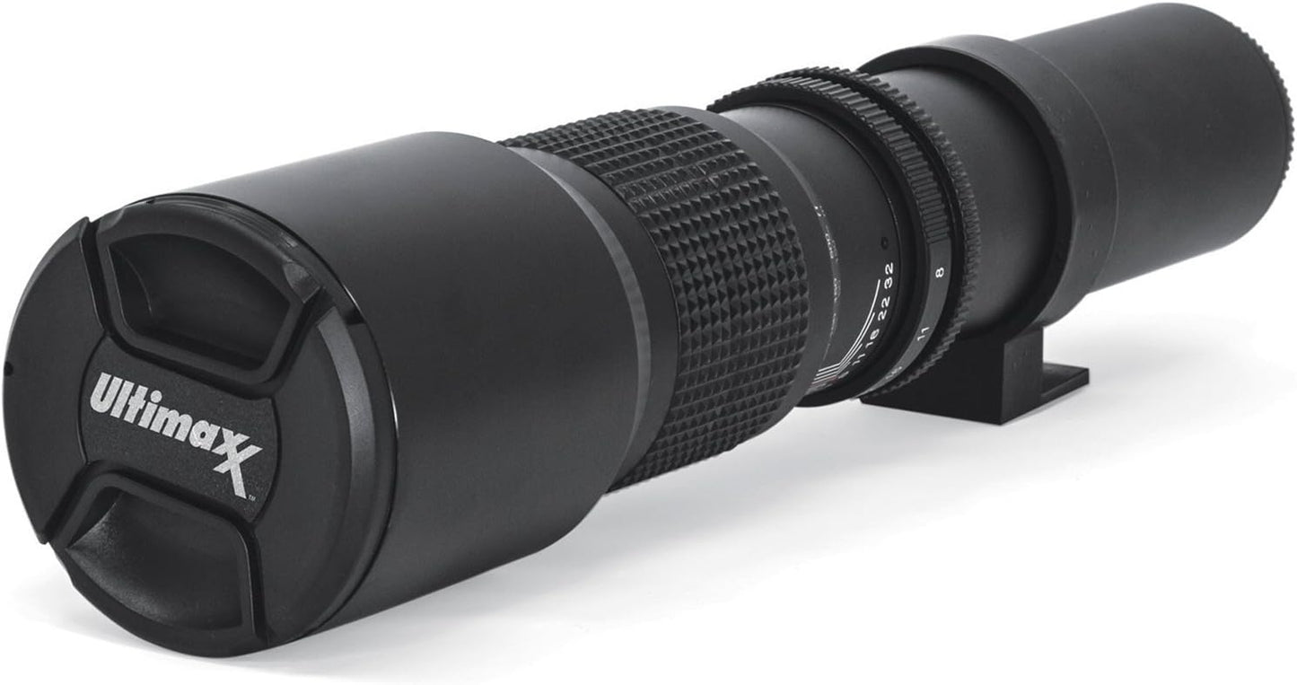Ultimaxx 500mm/1000mm f/8 Multicoated Lens Kit D7200 D7100 D7000 D5500 D5300 D5200 D5100 D5000 D3300 D3200 D3100 D3000 D700 0 D60 0 D500 D90 D80 D70 D60 D50 and other Nikon DSLR Cameras