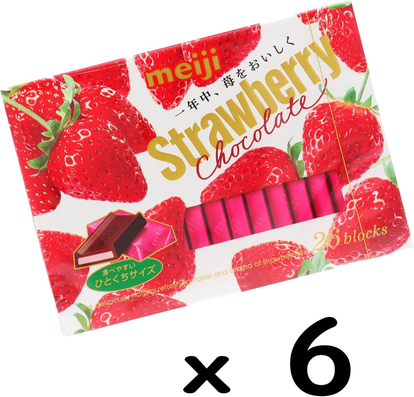 Meiji Strawberry Chocolate Box, 4.2 oz (120 g) x 6 Packs