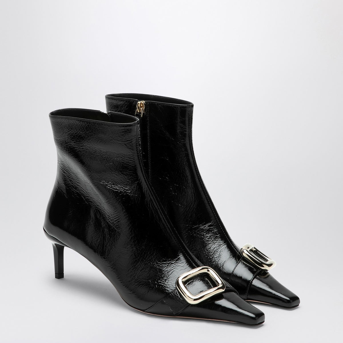 Roger Roger Vivier Black Viv Canard Leather Ankle Boots - Image 3