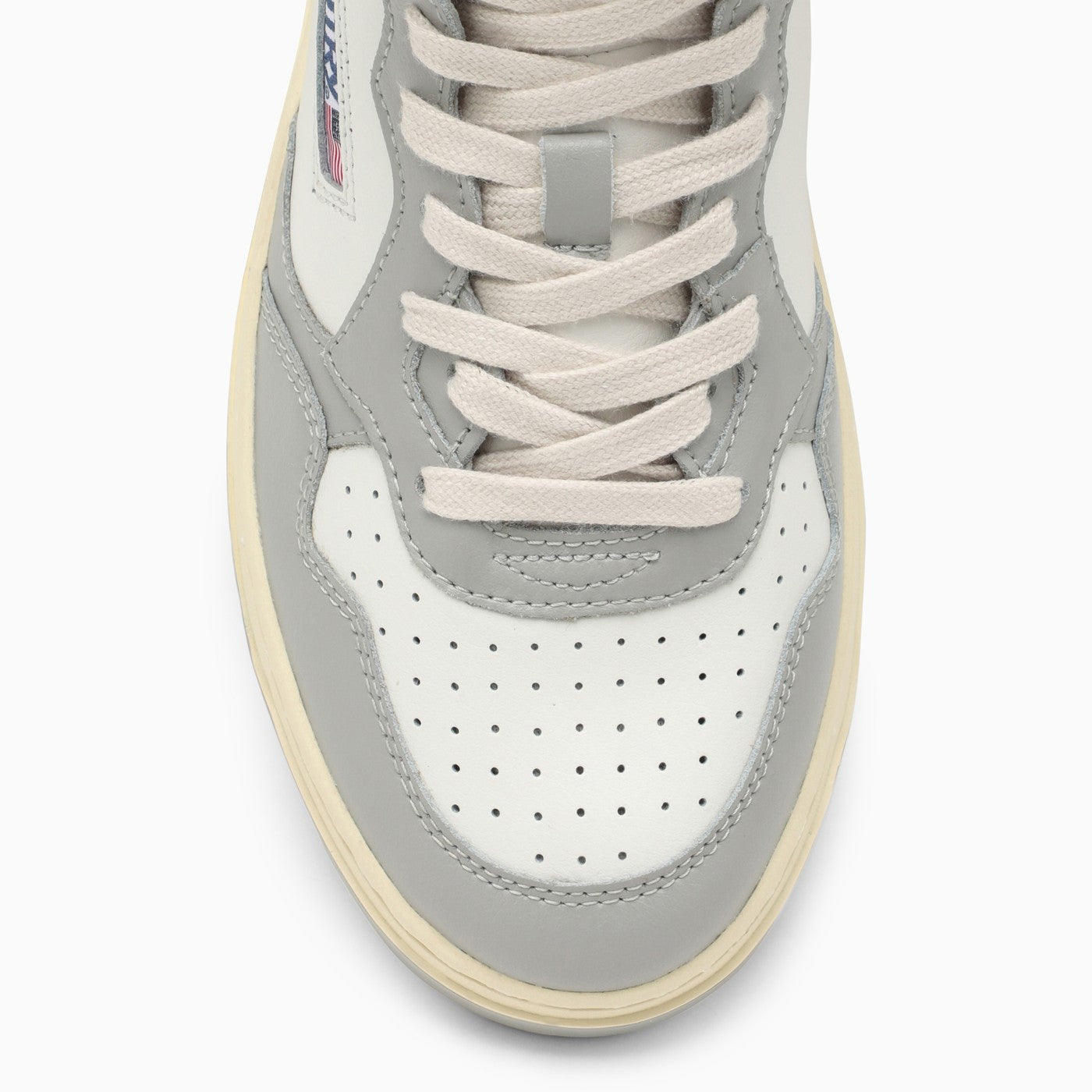 Autry ホワイト/ライトグレーの革のオートリーメダリストミッドスニーカー - Image 3