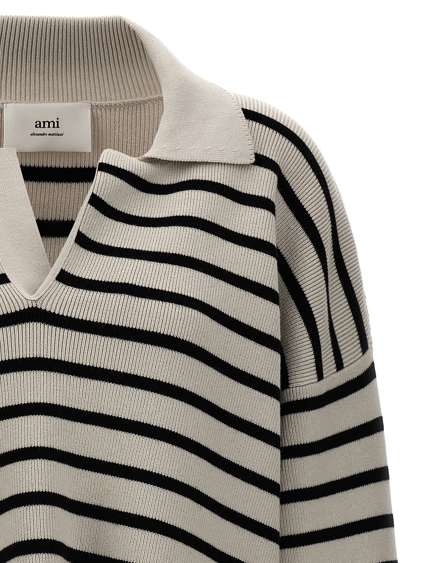 Ami Paris Striped Polo Seater - Image 3