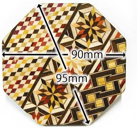 Hakone Parquet Coasters Set of 2 Octagonal Traditional Crafts Folk Art Made in Japan Wooden Japanese Style Japanese Modern Retro Gift