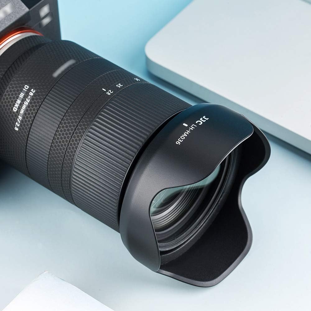 JJC Reversible Lens Hood for Tamron HA036 Compatible Tamron 28-75mm F2.8 Di III RXD (Model Number: A036) / Tamron 17-70mm F2.8 Di III-A VC RXD (Model Number: B070) Lens for Sony A7RIV A7SIII A7RIII