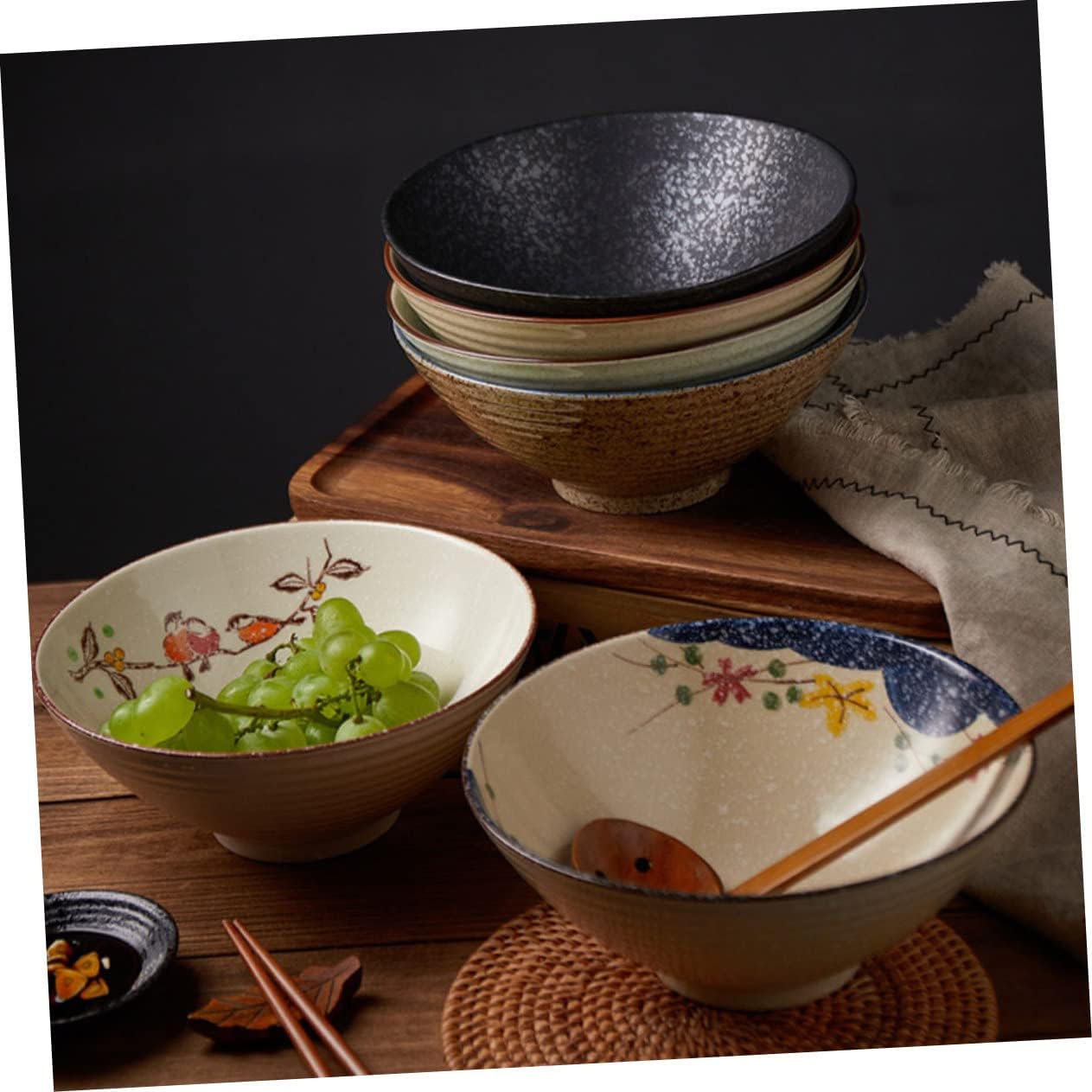 FUNOMOCYA 1pcs Ceramic Ramen Bowl Melamine Ramen Bowl Melamine Noodle Bowl Ceramic Serving Bowl Buckwheat Bowl Instant Ramen Bowl Udon Ceramic Bowl Big Student