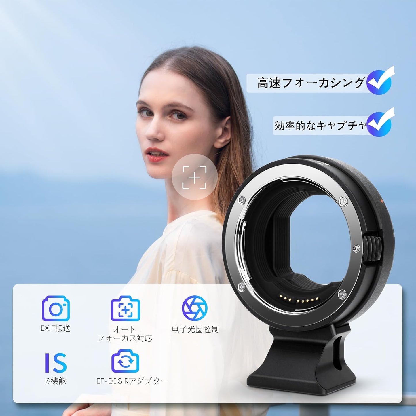 【Improved Version】JJC EF-EOSR Lens Mount Adapter for Canon EF/EF-S to RF Mount Convert for Canon EOS R5 Mark II R100 R8 R50 R6II R7 R10 R3 R6 R5 R5C R RP Ra Camera with Auto Focus Auto Aperture Arca