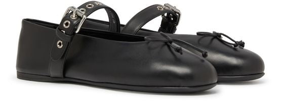 MIU MIU レザー バレリーナシューズ - Image 3