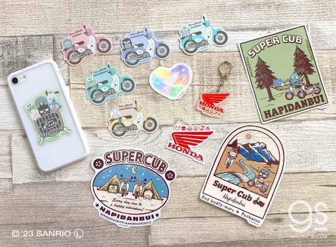 Hadanbui x Super Cub Acrylic Keychain Logo Character Sanrio Super Cub Honda Cute Collaboration Brand gs Official Goods LCK061