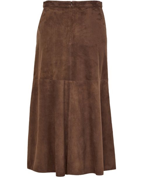 S MAX MARA Cipria in suede leather midi skirt - Image 3