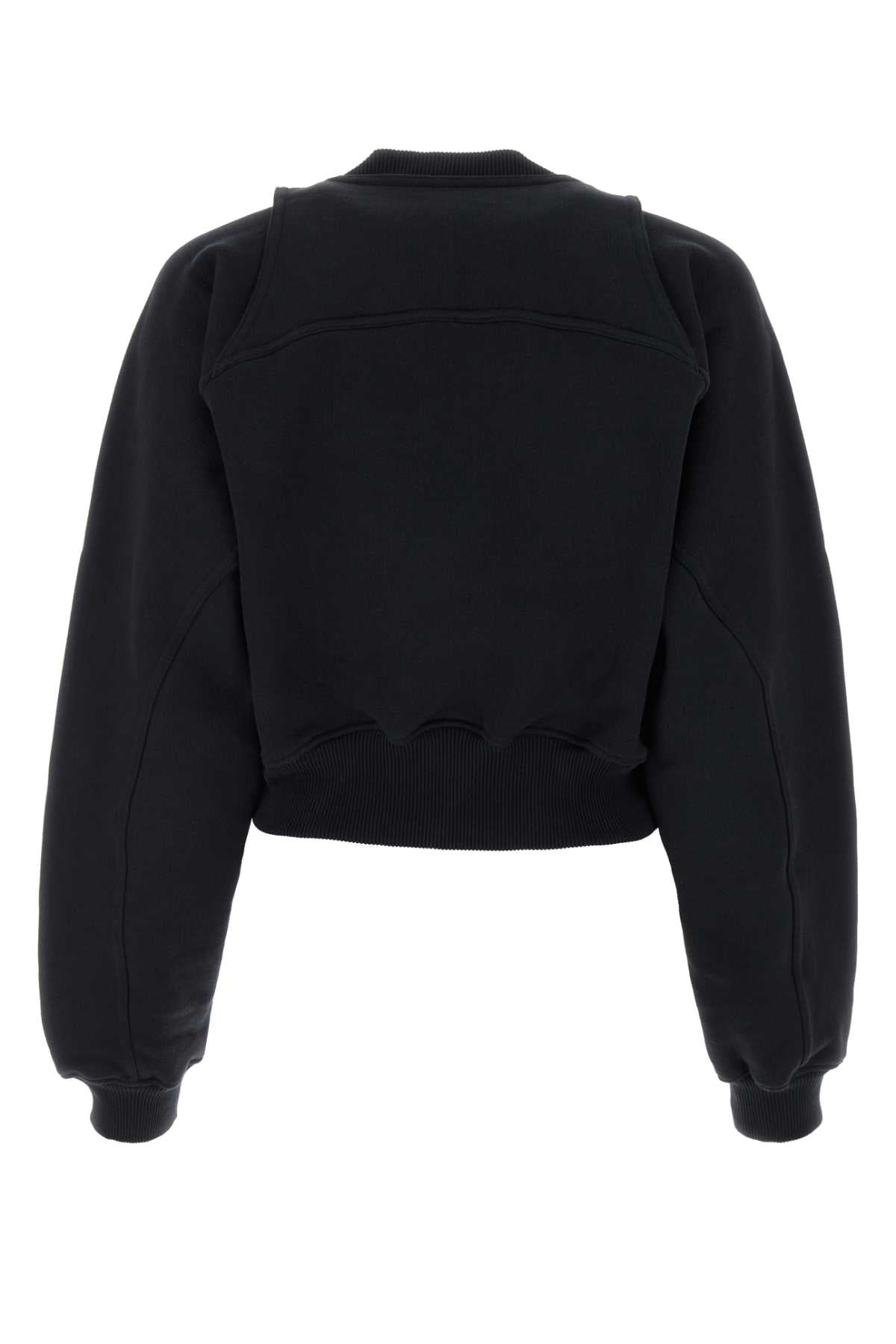 Off オフホワイトブラックコットンスウェットシャツ - Image 3