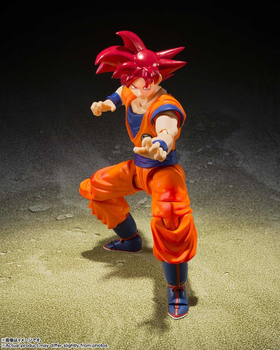 S.H. Figuarts Dragon Ball Super Super Saiyan God Son Goku - Saiyan God Brings Right Heart - Approx. 5.5 inches (140 mm), PVC & ABS Painted Action Figure